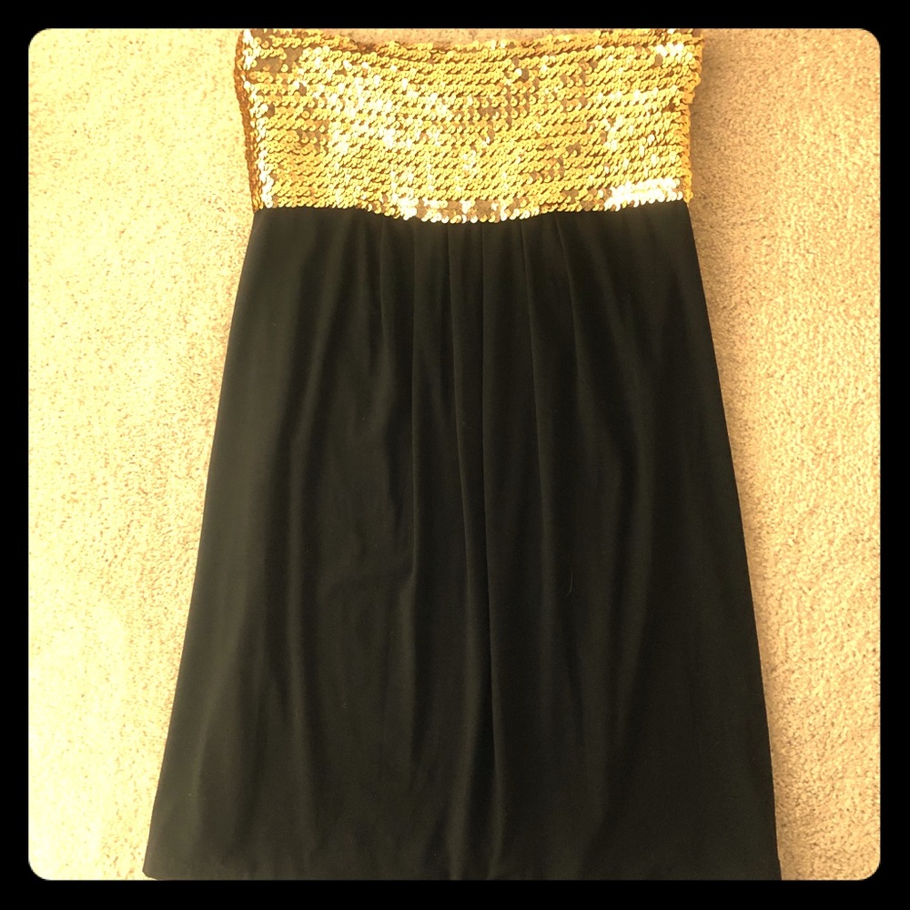 Gold sequin formal dress